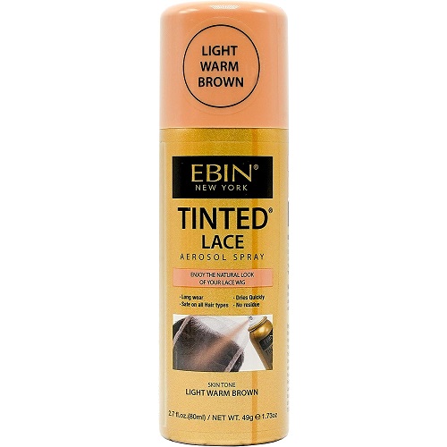 Ebin Tinted Lace Aerosol Spray 80ml - Light Warm Brown
